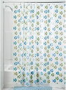【中古】(未使用品)InterDesign Novelty EVA Shower Curtain, 72 x 72-Inch, Fishy, Blue/Gree...