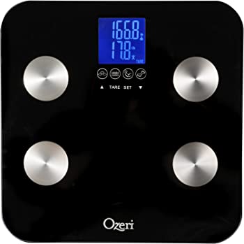 【中古】【並行輸入品】Ozeri 体重計 Touch 200kg Digital Bath Scale - Measures Weight, Body Fat, Hydration, Muscle Bone Mass w Auto Recognition