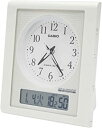 【中古】(未使用品)CASIO(カシオ) 目覚まし時計 電波 ホワイト アナログ 常時点灯 温度 湿度 カレンダー 表示 TQT-351NJ-7BJF