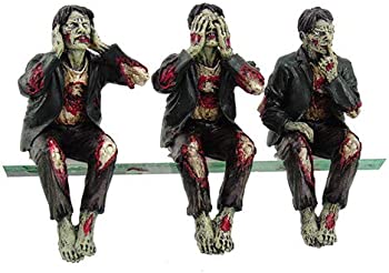 【中古】Walking Dead Zombie Undead See Hear Speak No Evil Set of Shelf Sitters Computer Top Statue Figurines by Pacific Giftware