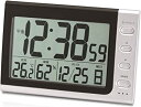 【中古】(非常に良い)ADESSO(アデッソ) 置き時計 電波 デジタル 電波時計 温度 湿度 曜日 日付表示 シルバー NA-816