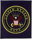 【中古】(未使用品)Navy Blue Us Navy Military Insignia Fleece Blanket (127cm x 152.4cm)
