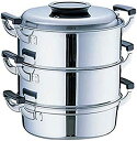 【中古】(非常に良い)神子島製作所 桃印 丸型蒸器 27cm3段 18-0ステンレス 日本 AMS72273