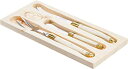 【中古】Jean Dubost 3-Piece Cheese Knives Set in Box, Ivory
