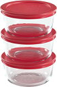 【中古】(未使用品)Pyrex 6-Piece 2-Cup Glass Food Storage Set with Lids by World Kitchen