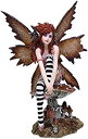 【中古】6.25 Inch Naughty Brown Fairy Sitting on Mushroom Statue Figurine by PTC [並行...