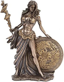 北欧神話の女神 フリッグ ブロンズ風仕上げ 彫像 高さ；約24cm / Bronze Finished Frigga Norse Goddess Norse Mythology-2014g（並行輸入品