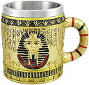【中古】(非常に良い)エジプトテーマの黄金ツタンカーメン王古代エジプトファラオ王朝大型ビールジョッキ タンカード コーヒーカップ マグ 古代エジプト文化愛好家向
