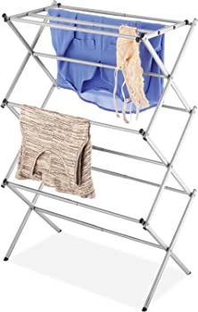 【中古】Whitmor Expandable Collapsible Clothing Drying Rack, Rust Proof Guarantee, Silver