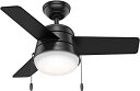 【中古】Hunter Fan Company 59302?Aker天井ファンHunterライト、36インチ、マットブラック