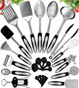 【中古】(非常に良い)ステンレススチールキッチン台所用品調理用品台所用具セット???24???Nonstick Cookware Set with Spatul...