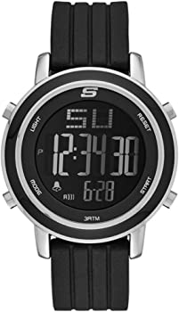 šSkechers Watch SR6012 Westport, Digital Display, Chronograph, Date Function, Alarm, Backlight Display, Black Silicone Band, Black