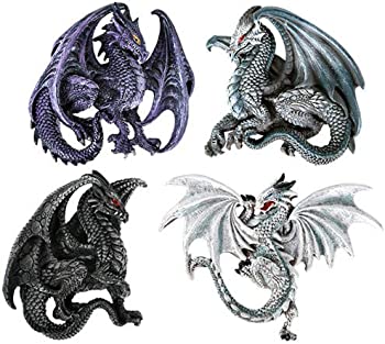 【中古】ドラゴンズレアー・ルース・トンプソン 収集価値のある彫刻ドラゴン4個セット 冷蔵庫マグネット ギフト装飾