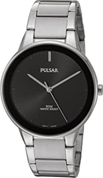 【中古】Pulsar Men 's EasyスタイルSilvertone Watch withブラックダイヤルとベゼル 【中古】Pulsar Men 's EasyスタイルSilvertone Watch withブラックダイヤルとベゼル