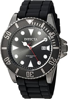 【中古】(非常に良い)Invicta Men 's ' Pro Diver ' Quartzステンレススチールand Silicone Diving Watch , Color : Black ( Model : 90305)