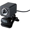 【中古】(非常に良い)【2011年モデル】ELECOM WEBカメラ 130万画素 1/4インチCMOSセンサ ガラスレンズ・LEDライト搭載 マイク内蔵 イヤホンマイク ブラック UCAM-DLK1