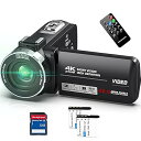 【中古】ビデオカメラ 4K 4800万画素 30FPS IRナイトビジョン 18倍デジタルズーム 3.0インチ IPS タッチスクリーン YouTube用