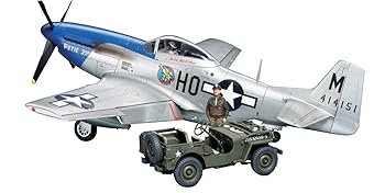 【中古】タミヤ(TAMIYA) 1/48 スケール限定商品 アメリカ軍 ノースアメリカン P-51D マスタング&1/4ト..