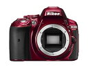 【中古】(非常に良い)Nikon D5300 Digital SLR Camera Body Only - Red (24.2 MP) 3.2 inch LCD with Wi-Fi and GPS