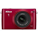 【中古】(非常に良い)Nikon 1 S2 デジタルカメラ、NIKKOR 11-27.5mm f/3.5-5.6レンズ1個 (レッド)