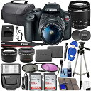 【中古】Canon EOS Rebel T6 Digital SLR Camera with 18-55mm EF-S f/3.5-5.6 is II Lens + 58mm Wide Angle Lens + 2X Telephoto Lens + Flash + 48GB