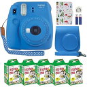 【中古】(非常に良い)Fujifilm Instax Mini 9 インスタントカメラ コバルトブルー 専用ケース + Fuji Instax Film バリュ...