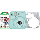 【中古】(非常に良い)Fujifilm Instax Mini 9 インスタントフィルムカメラ ホリデーバンドル アイスブルー