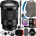 【中古】(非常に良い)ソニー 18-105mm F/4 E PZ G OSS パワーズーム Gレンズ SELP18105G ミラーレスEマウントカメラ用 デコギア写真バックパックケース フィルターキ