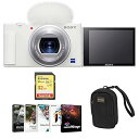 【中古】(非常に良い)ソニー コンパクト4K HDデジタルカメラ ZV-1 ホワイトバンドル ケース 32GB Corel PCソフトウェアスイート