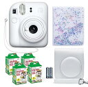 【中古】(非常に良い)FUJIFILM インスタントカメラ チェキミニ 12 クレイホワイト + 富士フイルム チェキフィルム バリューパック(40枚入) + ...