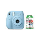 【中古】(非常に良い)FujiFilm Instax Mini 7+ ライトブルー セット