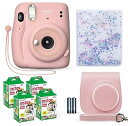 【中古】(非常に良い)FUJIFILM インスタントカメラ instax mini 11 ブラッシュピンク + 富士フィルム バリューパック(40枚入) + シ...