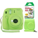 【中古】(非常に良い)Fujifilm Instax Mini 9インスタントカメラ ライムグリーン + ミニメイト カスタムケース + Fuji Instax...