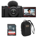 【中古】Sony ZV-1F Vlogカメラ ブラック SanDisk 32GB バンドル ポイント&シュートカメラとアクセサリー用カメラバッグ ソニーデジタル...
