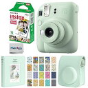 【中古】(非常に良い)FUJIFILM インスタントフィルムカメラ INSTAX Mini 12 (ミントグリーン) + 富士フイルムインスタントフィルムシングルパック - 10プリント+保護