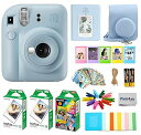 【中古】(非常に良い)Fujifilm Instax Mini 12インスタントフィルムカメラバンドル アクセサリー(パステルブルー)