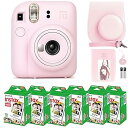 【中古】(非常に良い)Fujifilm Instax Mini 12カメラ 富士フイルムインスタントミニフィルム(60枚) キャリーケース、フォトアルバム、ステッカー(ブロソムピンク)