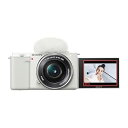 【中古】ソニー アルファ ZV-E10 APS-C 交換可能レンズ ミラーレス Vlogカメラ 16-50mmレンズ (ホワイト) HD光学ガラスフィルターレン...