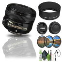 【中古】(非常に良い)Nikon AF-S NIKKOR 50mm f/1.8G レンズ (2199) + フィルターキット + キャップキーパー + クリーニングキット