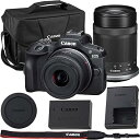 【中古】(非常に良い)Canon EOS R100 ミラーレスカメラ Canon RF-S 18-45mm f/4.5-6.3 はSTMとRF-S 55-210mm f/5-7.1はSTMレンズキット Canonショルダーバッグ、ブラ