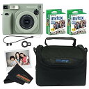 【中古】Fujifilm INSTAX ワイド400インスタントカメラ - セージグリーン (カメラ + ワイドツインパック2個/バッグ)