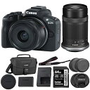 【中古】(非常に良い)Canon EOS R50 ミラーレスカメラ 18-45mmと55-210mmレンズ (ブラック) 64GB + Canon 200ES ...
