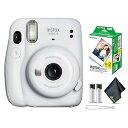 【中古】(非常に良い)FUJIFILM INSTAX MINI 11 インスタントカメラ (白) 富士 INSTAX MINI インスタントフィルムバンドル -...