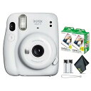 【中古】FUJIFILM INSTAX Mini 11インスタントカメラ (白) Fuji INSTAX Miniインスタントフィルムバンドル - 写真シート4...