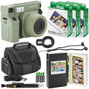 【中古】Fujifilm Instax Wide 400インスタントカメラ + カメラケース + 単3電池4本 + フォトアルバム クリーニングペン + 60枚...