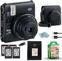 【中古】(非常に良い)Fujifilm Mini 99 チェキフィルムカメラ(ブラック) + Instax Mini フィルム ツインパック (20枚) + カ...