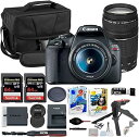 【中古】Canon EOS Rebel T7 デジタル一眼レフカメラ 18-55mm & 75-300mm レンズバンドル Canon 200ES EOS ショ...