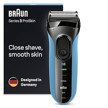 【中古】(非常に良い)Braun Series 3 ProSkin 3010s 電気シェーバー 充電式 コードレス 乾湿式電気カミソリ 男性用 ブラック/ブルー