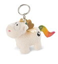 【中古】NICI(ニキ) キーホルダー ユニコーン レインボー ヤン 10cm ドイツ ぬいぐるみ キーリング BB 3047371 ホワイト