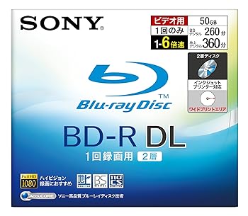 【中古】(非常に良い)SONY 日本製 ビデオ用BD-R 追記型 片面2層50GB 6倍速 プリンタブル 単品 BNR2VBPJ6